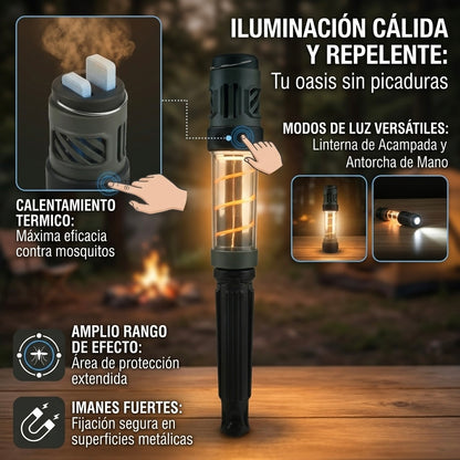 Linterna trípode antimosquitos 3 en 1